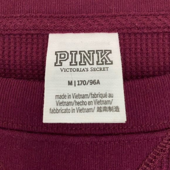 Pink - waffle jersey in maroon - Picture 3 of 3